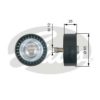 GATES T36322 Deflection/Guide Pulley, v-ribbed belt